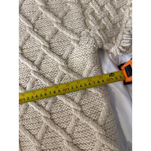 Zara Women’s Cream Cable Knit Sweater Size M Chunky Textured Pullover - Picture 4 of 8
